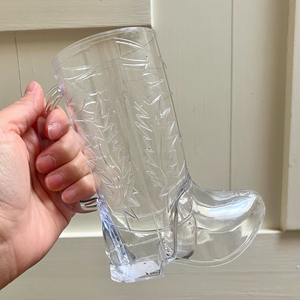 Clear Plastic Cowboy Boot Mugs (Set of 10)